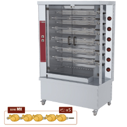 Rotissoire a poulets gaz 11 broches s/roues