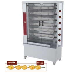 Rotissoire poulets gaz 6 broches sur roues