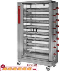 Rotissoire gaz 8 broches (48 pollos)