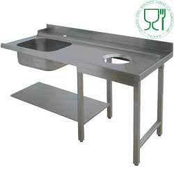 Table entrée évier 500x500, + v. déch. en.dx