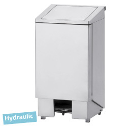 Poubelle inox a pedale couvercle + verin 60 l