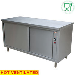 Table sur armoire chauff. portes couliss.