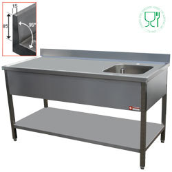 Table de chef 1 cuve droite 400x400xh275
